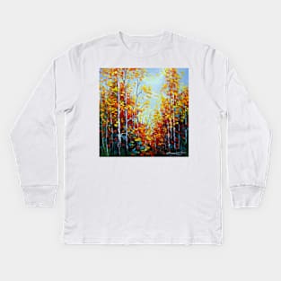 Autumn breath of birches Kids Long Sleeve T-Shirt